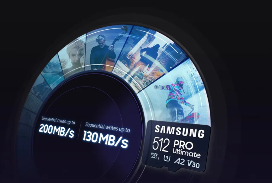 Karta pamięci Samsung microSDXC PRO Ultimate 2023 128 GB A2 V30 U3 UHS-I (200 MB/s) + czytnik microSD